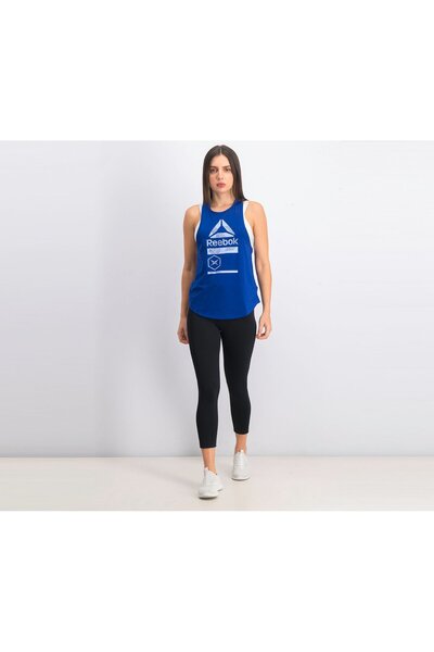 Reebok Womens Active Chill Graphic Tank, Deep Cobalt