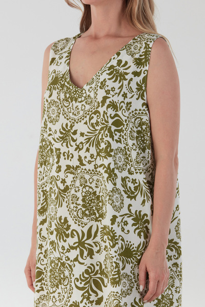 Fulla Moda Сукня з V-подібним вирізом, плісирована, з шаллю