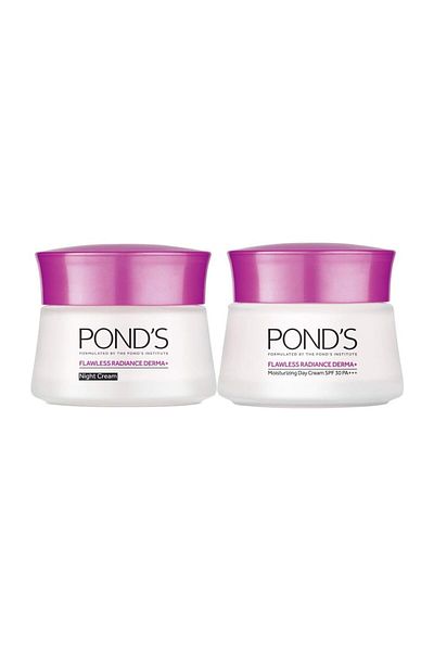 Ponds كريم النهار فلوليس راديانس وايت بعامل حماية من الشمس 30 50 مل + كريم الليل عبوة اقتصادية 50 مل