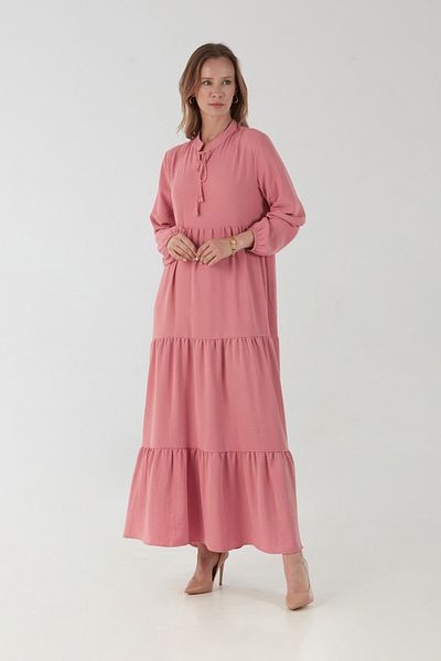 Fulla Moda Φόρεμα Fullamodest με δεμένο γιακά Plus Size