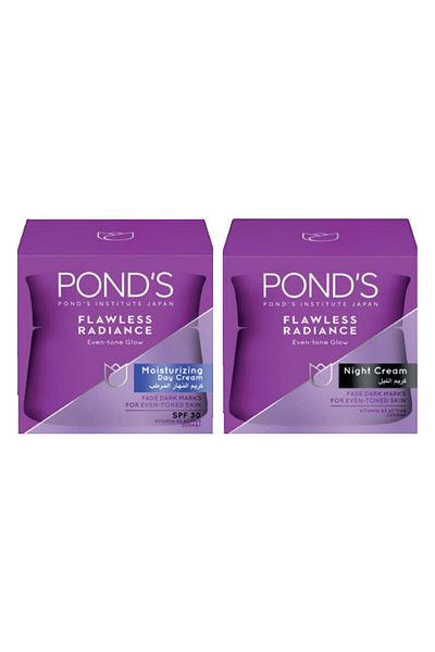 Ponds كريم النهار فلوليس راديانس وايت بعامل حماية من الشمس 30 50 مل + كريم الليل عبوة اقتصادية 50 مل