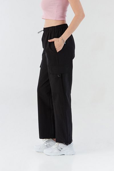 Fulla Moda Elastic Waist Parachute Fabric Jogger Pants with Stopper