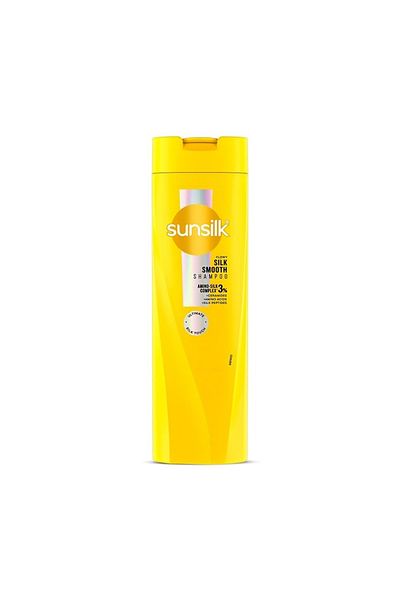 Sunsilk شامبو ناعم وأملس 180 مل مع بروتين البيض وزيت اللوز وفيتامين سي - العناية بالشعر المجعد