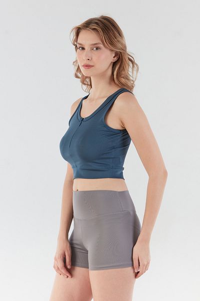 Fulla Moda Βασικό κορμάκι με φερμουάρ μπροστά