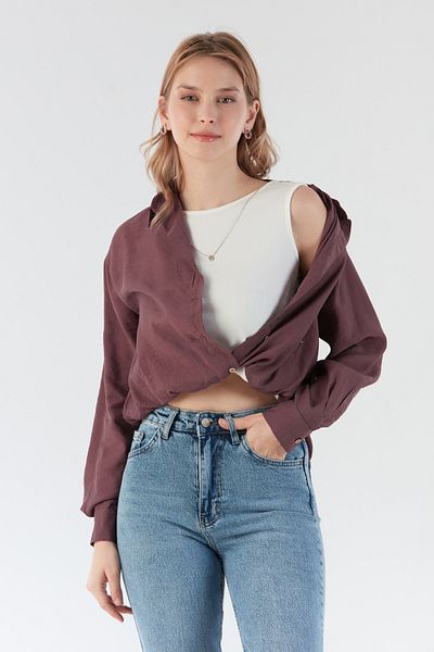 Fulla Moda Basic Body Detailed Necklace Shirt