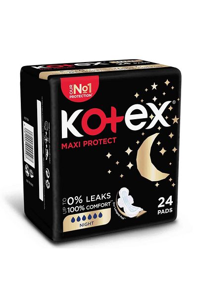 Kotex Maxi Protect Thick Overnight Protection Sanitary Pads with Wings 24 pcs