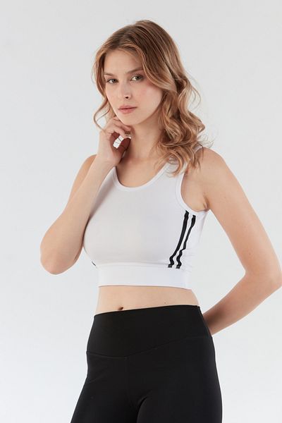 Fulla Moda Μπουστάκι με λαιμόκοψη με ρίγες στο πλάι