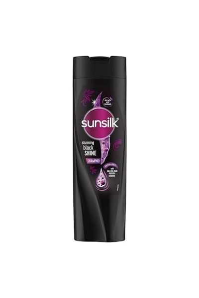 Sunsilk شامبو ساتيننج بلاك شاين 360 مل مع الأملا وبروتين اللؤلؤ وفيتامين هـ - عناية عميقة باللمعان