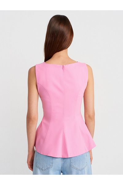 Dilvin 50281 Peplum Top-Roz