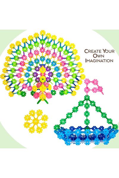 Yelajoy 300 Pcs Snow Shaped Discs Puzzle,Educational Building Blocks,for Kids 5+