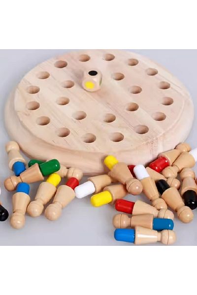 rexa Wooden Memory Match Stick Chess Game Fun Drumping Color Cognitive Ability Game Checkers