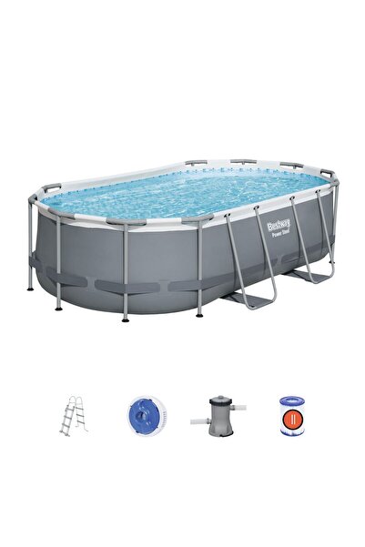 BESTWAY ® 56620 Power Steel™ Prefabrik Yer Üstü Oval Havuz Seti 4,27 M X 2,50...