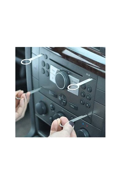 motor starter Set of 6 car radio removal keys, Stainless steel, 7 x 1.8 cm, Silver