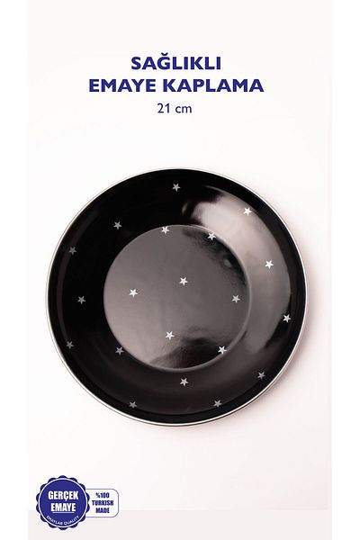EMAYlab Star Enamel Plate Cake Presentation Plate 21cm