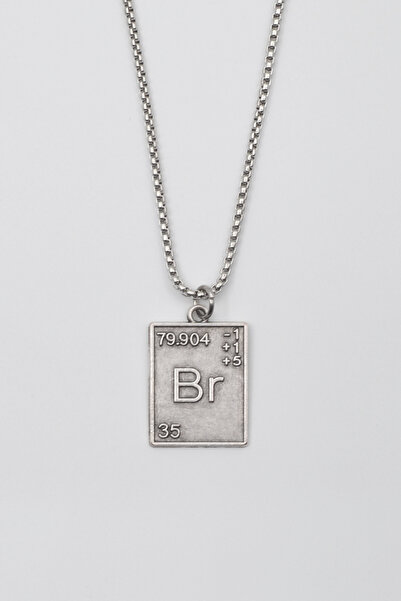 Bu Farklı Breaking Bad Br Element Kolye - Örme İthal Zincirli Unisex Gümüş Ka...