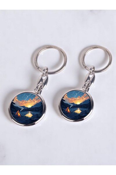 lili hediyelik Nature Printed 2-Piece Keychain