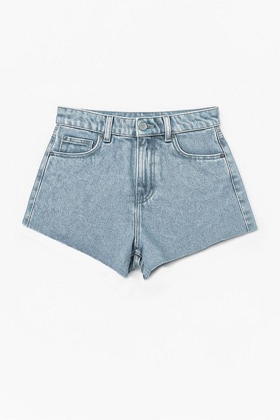 Bluewhite Women's High Waist Tassel Leg Jean Shorts