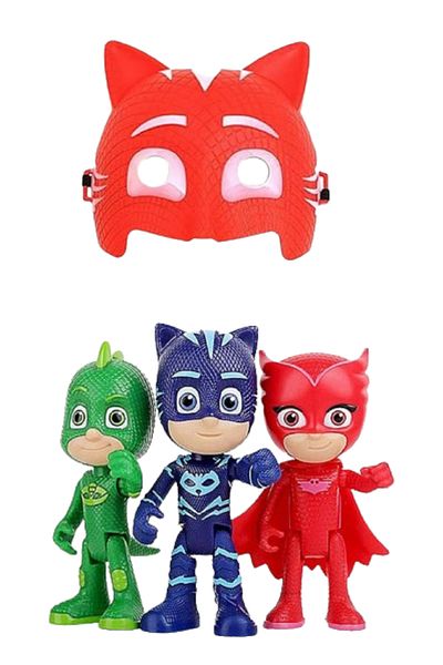 rexa Pearl Superhero PJ Adventure Set – 3 Action Toys + Mask for Boys Ages 3 and Up