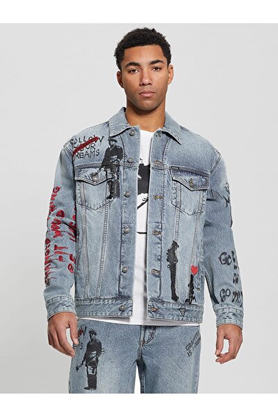 Guess Oversized Erkek Denim Ceket