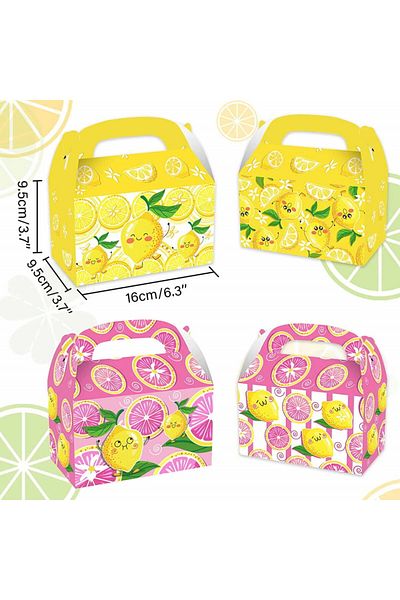 JeVenis Set of 12 JeVenis cake boxes, cardboard, multicolor, 16 x 9.5 x 9.5 cm