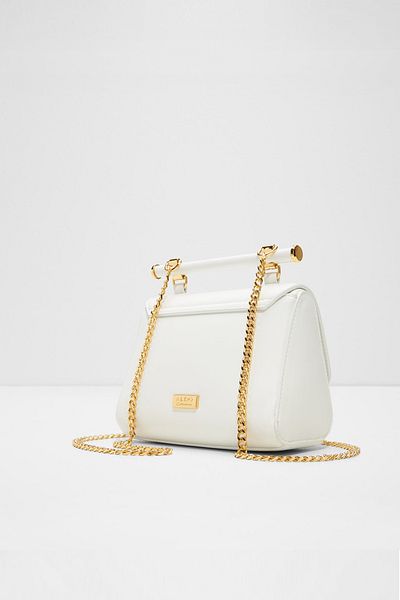 Aldo Cocktaılchıc - Women's Faux Leather White Magnetic Closure Small Size Top Handle Bag