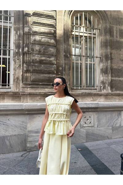 Hotfashion PİLE DETAYLI KLOŞ ETEK