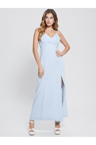 Guess Rochie de damă standard albastră cu guler polo W4GK93D4YZ4-BRCY