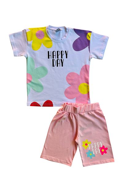 YUMİYUMM Girl's Daisy Patterned Shorts Set