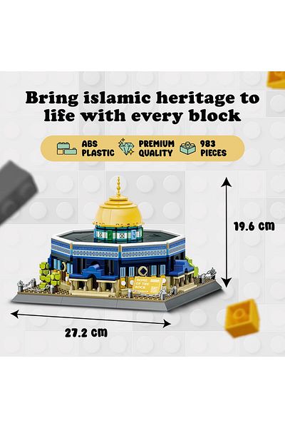 REVA Dome of The Rock Building Blocks Set, 900+ Pcs Islamic Toys for Kids, Aqsa Muslim Eid Gifts for Kids