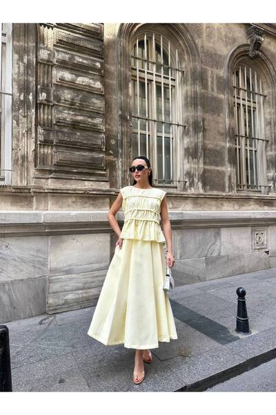 Hotfashion PİLE DETAYLI KLOŞ ETEK