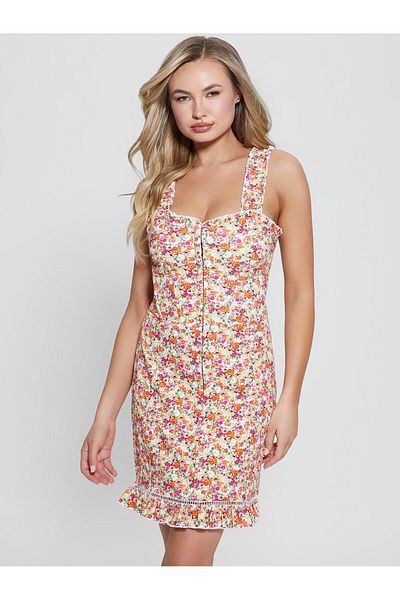 Guess Rochie standard multicoloră pentru femei cu guler polo W4GK16KCA00-P54Z