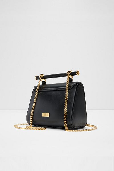 Aldo Cocktaılchıc - Women's Faux Leather Black Magnetic Closure Small Size Top Handle Bag