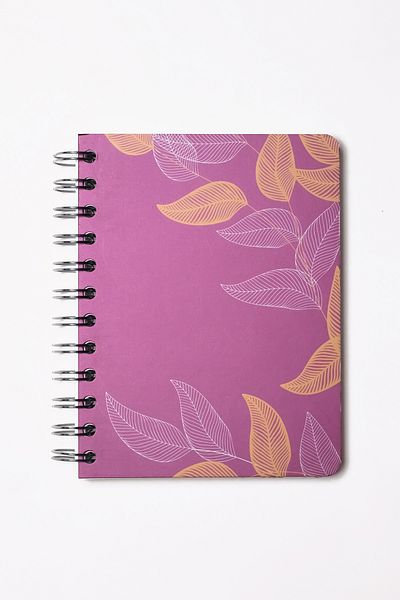My Mia Art Fuchsia Leaf Spiral Notebook 12X17