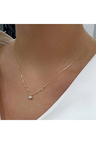 byBurak GOLD Tek Taş Dorikalı Kolye – KLY0990