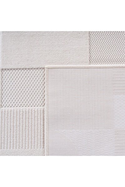 Karpetica Doha Modern Bohem Geometri Krem Renkli Sisal Dokuma Halı