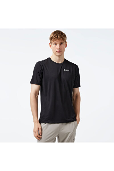 Jack Wolfskin Ανδρικό μαύρο μπλουζάκι Delgami