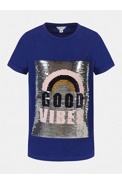 Guess Tricou High Low pentru fete, cu croiala normală