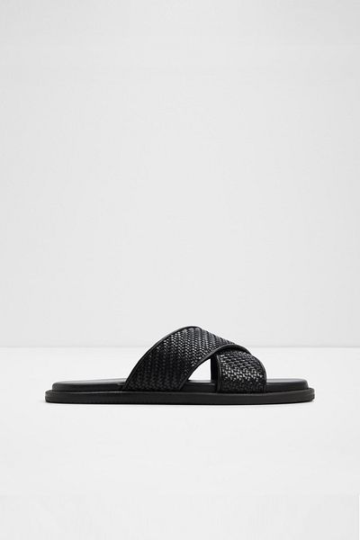 Aldo Tarik - Men's Faux Leather Black Slippers