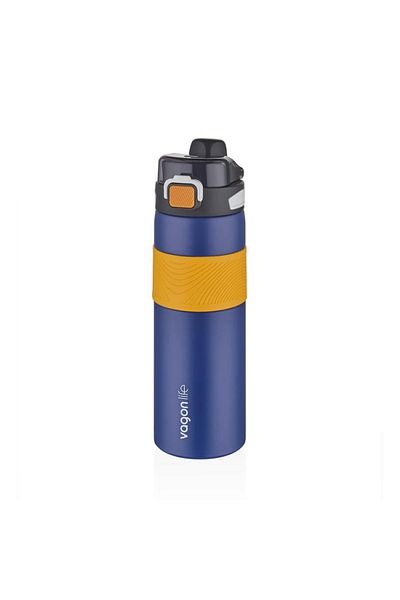 Vagonlife Vgn032 800ml Navy Blue Steel Flask Single Lid Dual Use