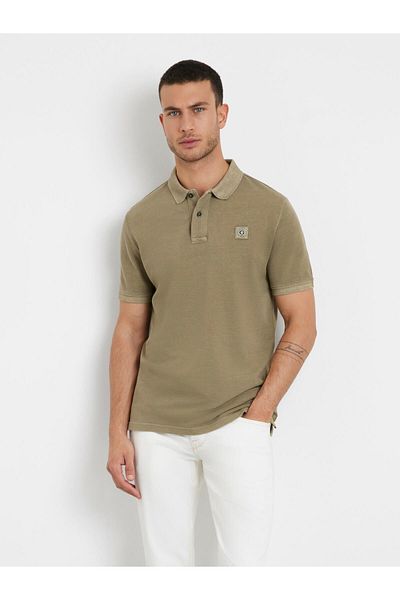 Guess Πλυμένο ανδρικό μπλουζάκι Polo Slim Fit