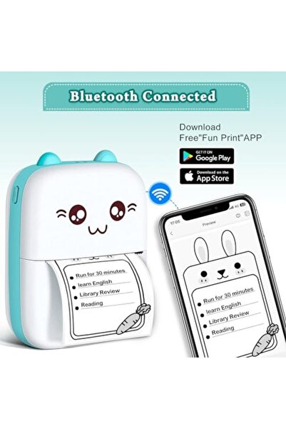 Generic طابعة حرارية صغيرة محمولة - طابعة بلوتوث لاسلكية مدمجة للصور والملاحظات والملصقات