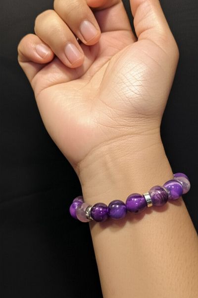 mrmpro Natural Amethyst Bracelet Helps Relieve Stress and Relieve Tension with Calming Energy
