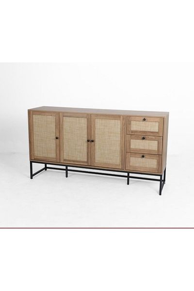 DECORA Uniquely designed buffet cabinet, 160 cm, beige color