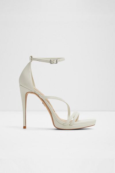 Aldo Odella - Women's Faux Leather White-Ecru Stiletto Heeled Sandals