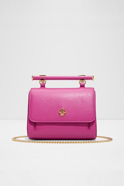 Aldo Cocktaılchıc - Women's Faux Leather Pink Magnetic Closure Small Size Top Handle Bag