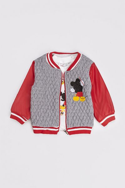 ZİMBOO Zimboo Mouse Laced Quilted Cardigan 3 Piece Set