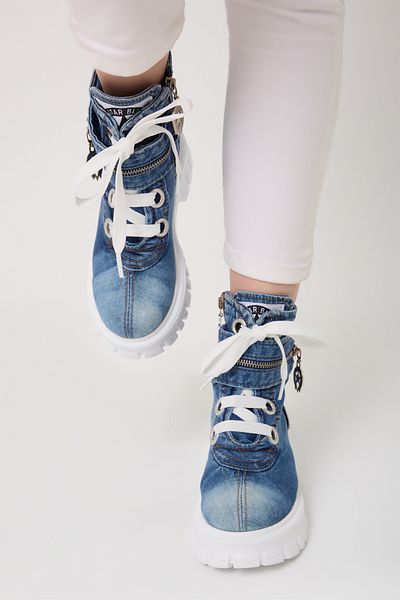 StarBlueMooN Women's Denim Boots with Summer Zipper and Ankle Support