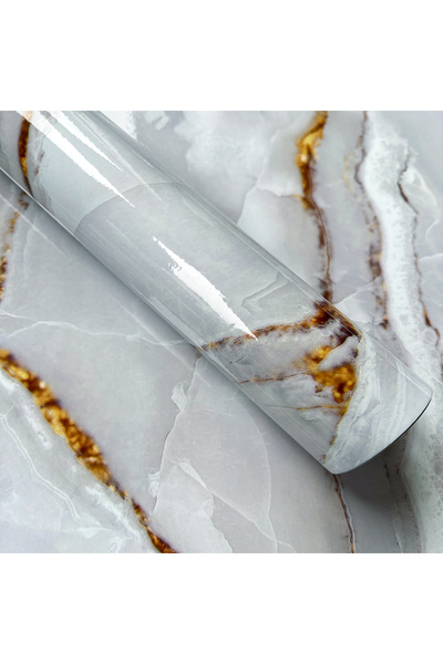 Choice ورق حائط ذاتي اللصق بنمط رخامي أبيض مقاس 40×1000 سم لتزيين المنزل وغرفة الطعام والمطبخ وغرفة المعيشة