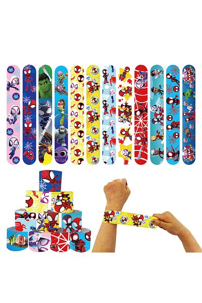 Miniso 12pcs Slap Bracelets 12/24/36pcs Spidey and His Amazing Friends Slap Bracelets Party Favors Gifts Go