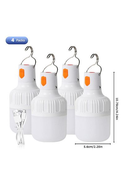 Choice White 2pcs Rechargeable LED Indoor Outdoor Emergency Hookup Portable Lights with Battery Flashing Li